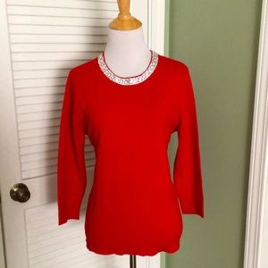 Liz Claiborne NWT Cabaret Red Sweater M
